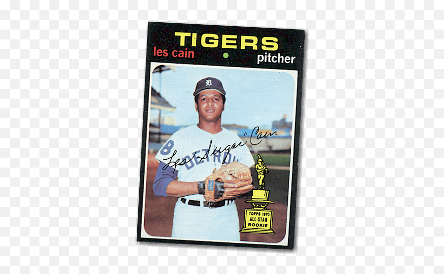 Les - Cain1971toppsbaseballcarddetroittigers Vintage Baseball Player Emoji,Detroit Tigers Logo
