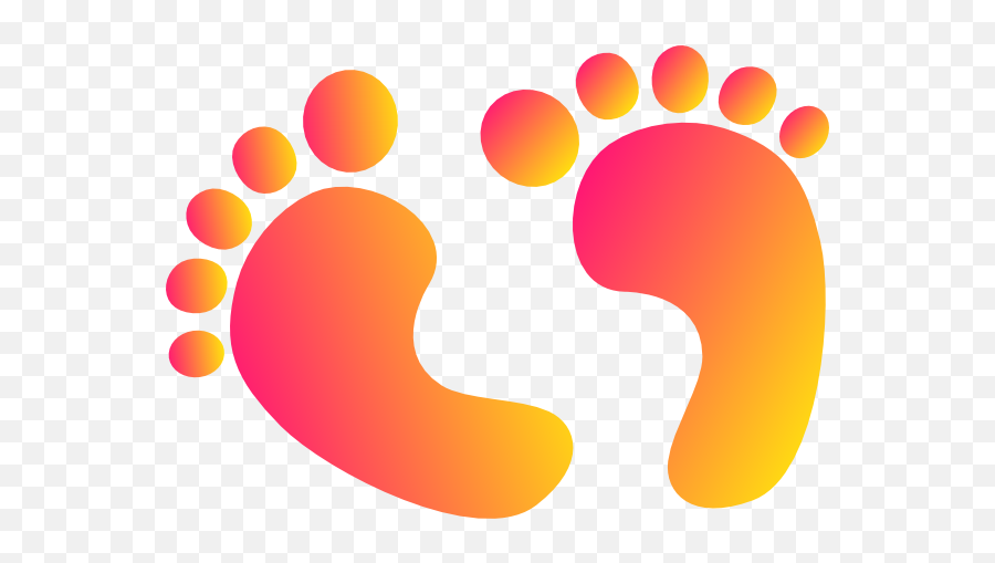 Two Tone Baby Feet Clip Art - Two Feet Clipart 600x428 Baby Feet Vector Orange Emoji,Feet Clipart