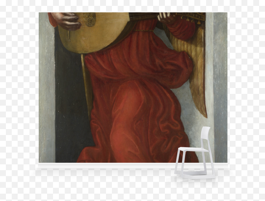 An Angel In Red With A Luteu0027 Wallpaper Mural Surfaceview Emoji,Lute Png