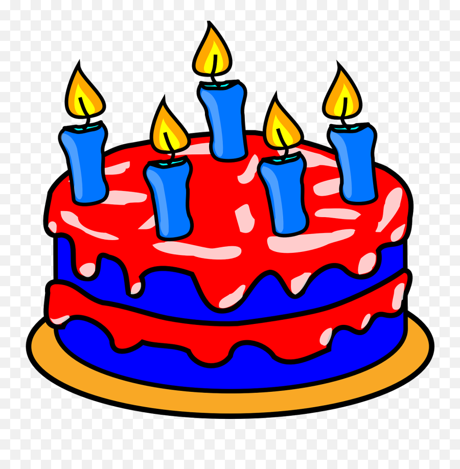 Geburtstagstorte Kuchen Rot Blau Lebensmittel - Clipart Emoji,Cakes Png
