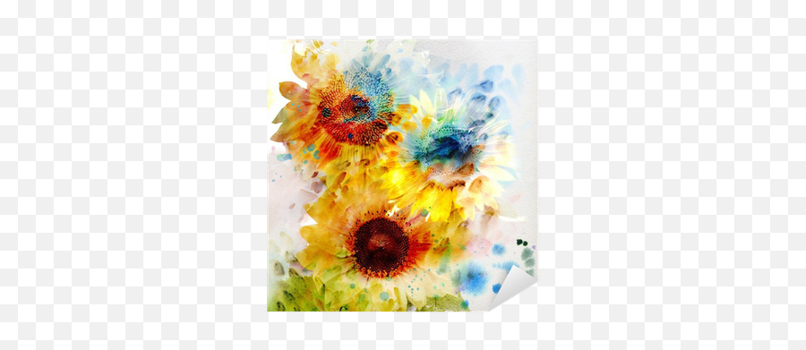 Watercolor Sunflowers Sticker U2022 Pixers - We Live To Change Emoji,Watercolor Sunflower Png