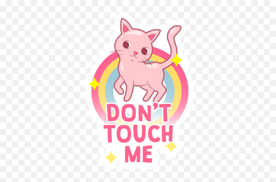 Cute Cat Donu0027t Touch Me Sticker - Sticker Mania Emoji,Cute Cat Transparent