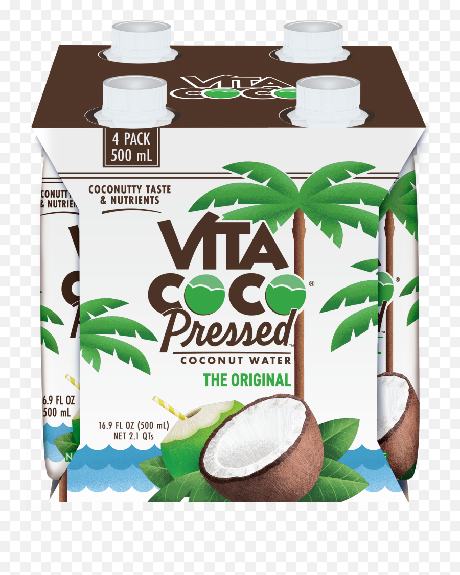 Vita Coco Pressed Coconut Water Pressed Coconut 169 Fl Oz Tetra Pack Of 4 Emoji,Coconut Drink Png