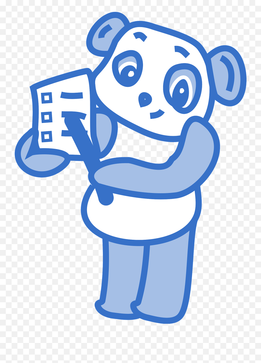 Panda With Checklist Clipart - Cartoon Checklist Clipart Emoji,Checklist Clipart