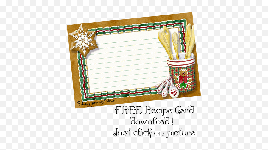 Free Christmas Cookie Recipe Card - Printable Christmas Cookie Border Emoji,Christmas Cookie Clipart