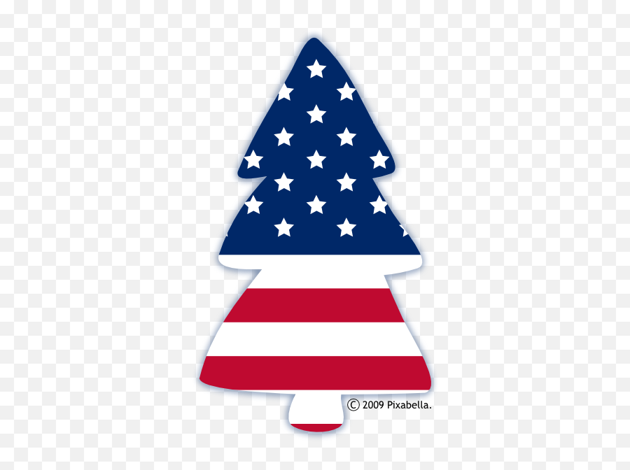 American Flag Clip Art Christmas Tree - Patriotic Christmas Clip Art Emoji,Patriotic Clipart