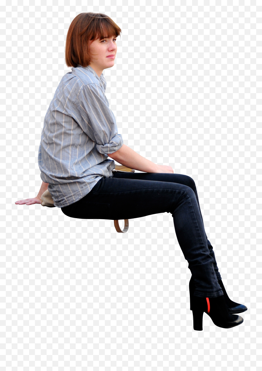 Download People Sitting Png Person - Woman Sitting Side Png Emoji,People Sitting Png