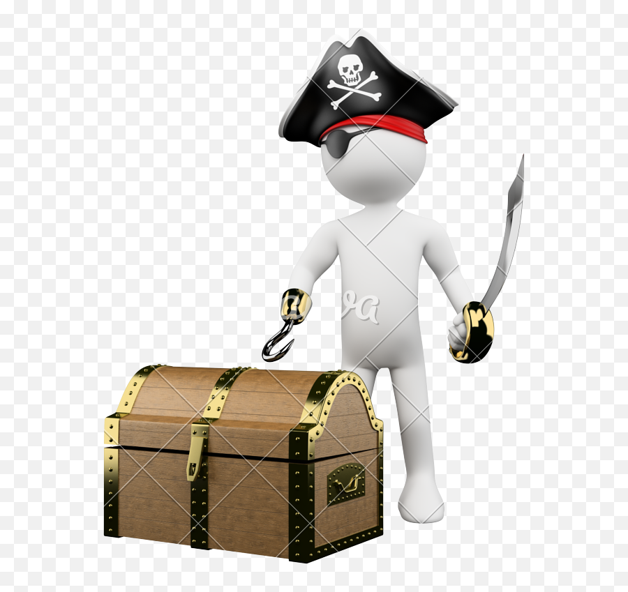3d Pirate With Treasure - 3d Pirate With Treasure 640x800 Emoji,Treasure Clipart