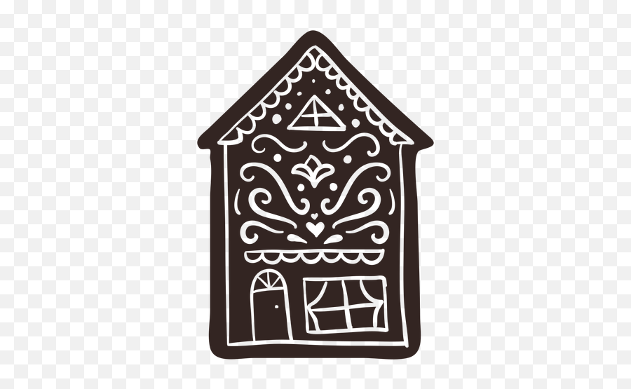 Gingerbread House Cookie Cream Detailed Silhouette - Decorative Emoji,Gingerbread House Png
