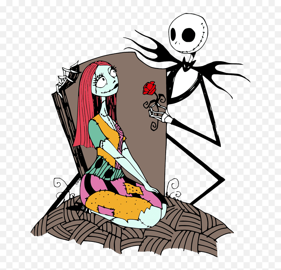 Jack And Sally Nightmare Before Christmas Clipart - Clipart Emoji,Navidad Clipart