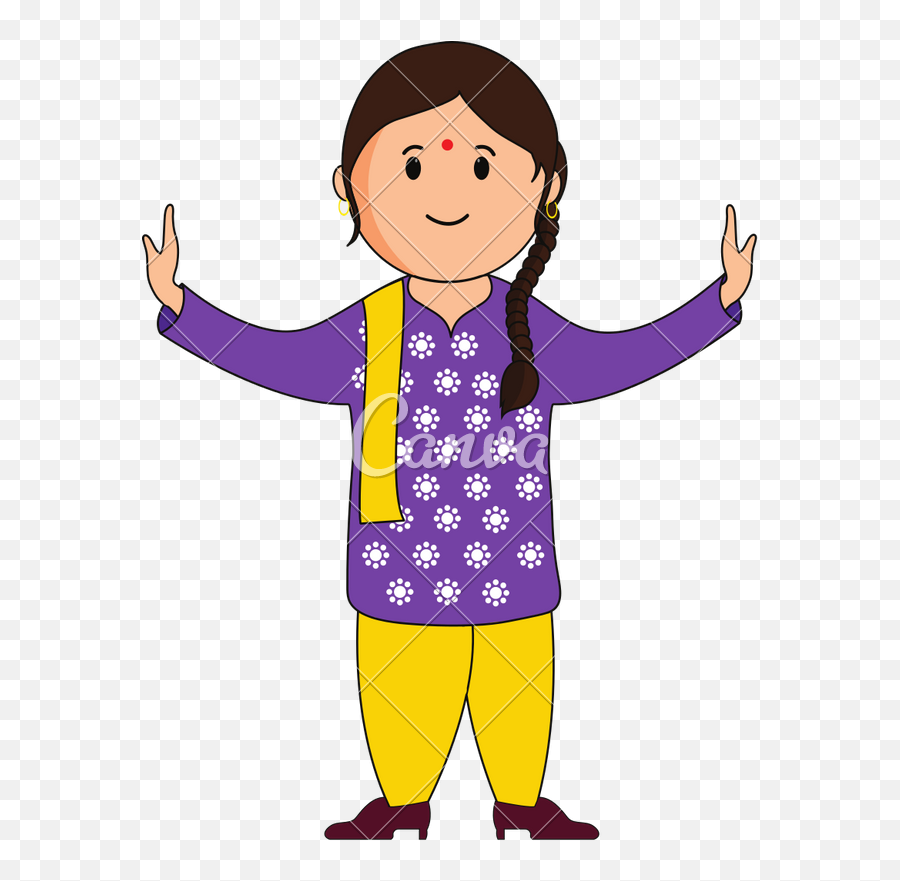 Dancing Punjabi Girl - Dancing Punjabi Girl 616x800 Png Emoji,Dancing Girl Clipart