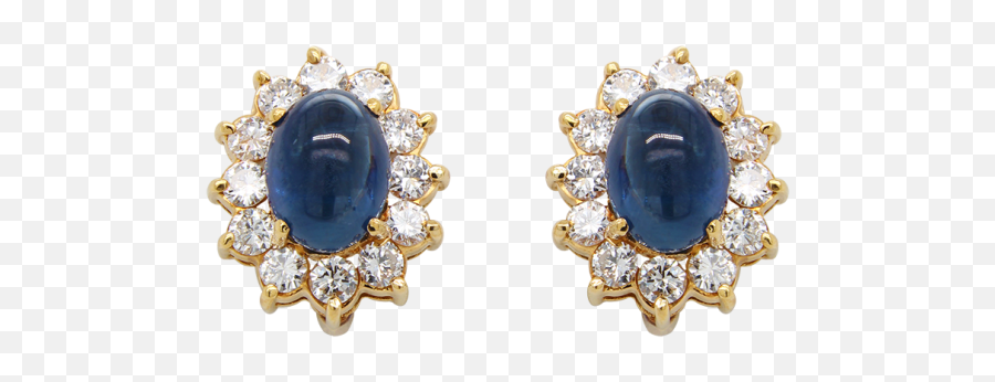 Sunburst Sapphire And Diamond Earrings Emoji,Diamond Earring Png