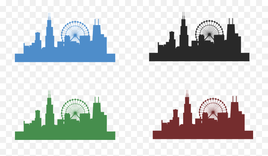 Chicago Skyline City Architecture - Free Vector Graphic On Navy Pier Skyline Silhouette Emoji,Ferris Wheel Clipart