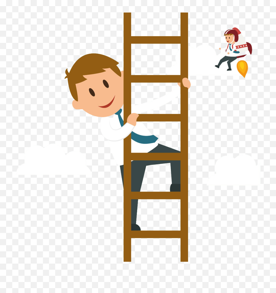 Svg Climbing A Ladder Clipart - Child Climbing Ladder Png Emoji,Ladder Clipart