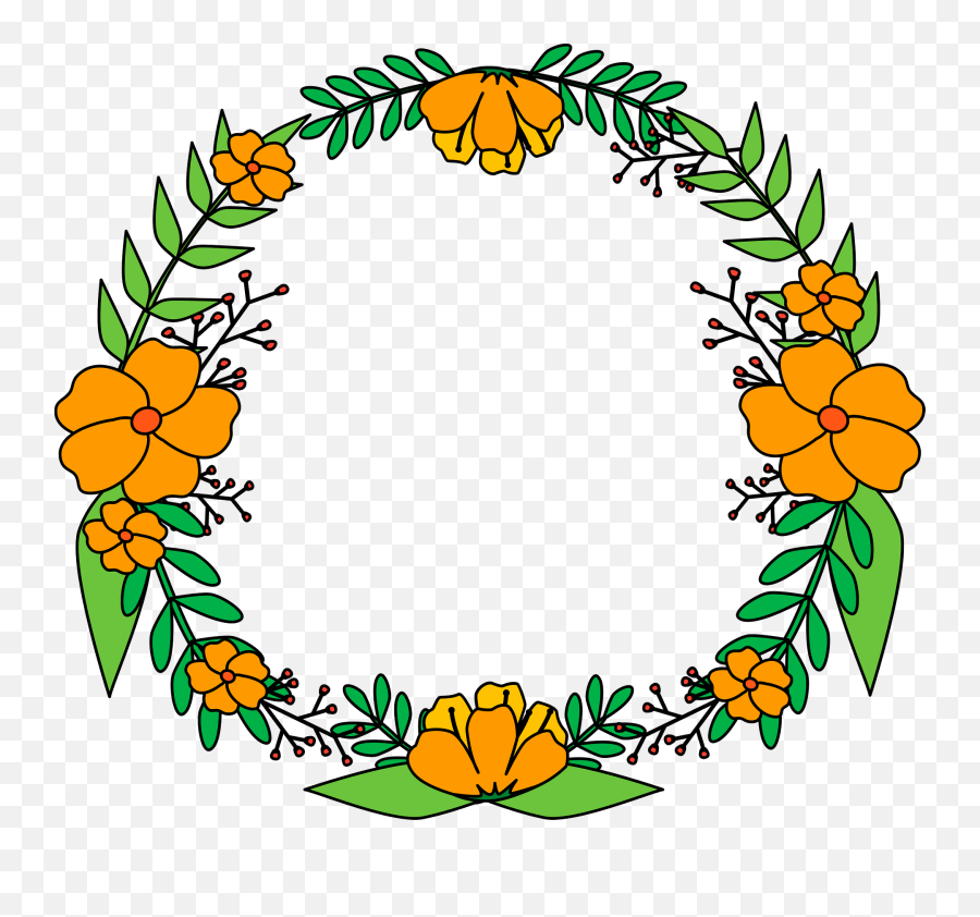 Flower Wreath Clipart Free Download Transparent Png - Floral Emoji,Floral Wreath Clipart