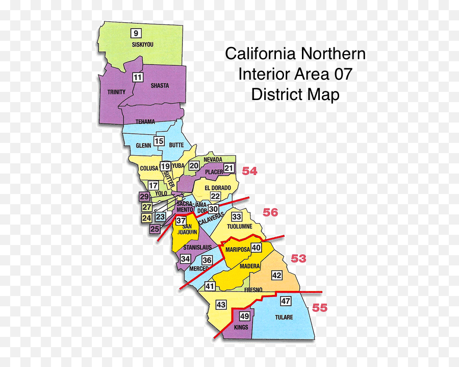 Cnia Area 07 Map U2013 Cnia - California Aa Area Map Emoji,California Map Png