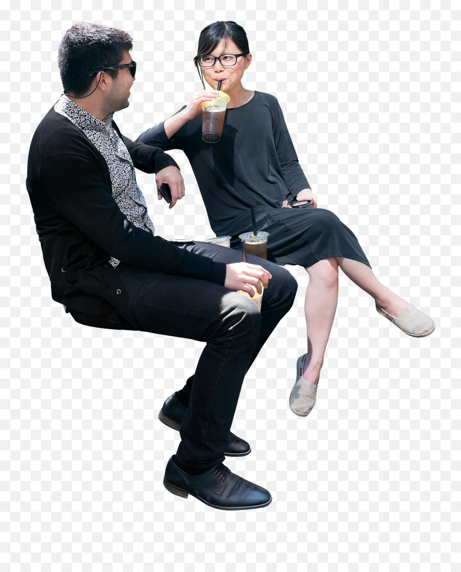 Sitting Man And Woman Png - People Sitting Photoshop Emoji,People Sitting Png