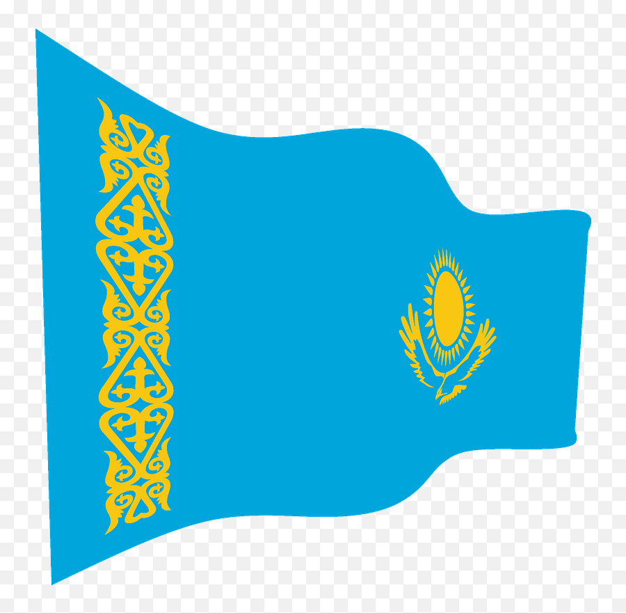 Kazakhstan Wavy Flag Clipart - Kazakhstan Flag Png Flag Of Kazakhstan Emoji,Wavy Line Clipart
