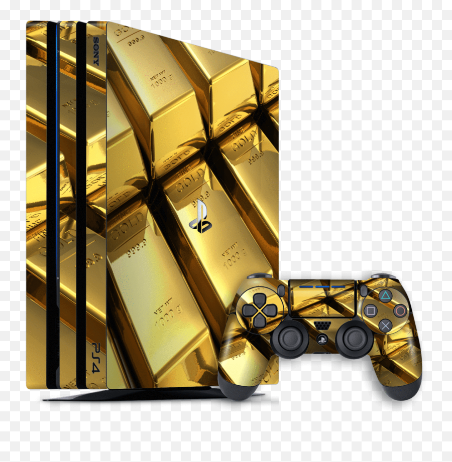 Playstation 4 Pro Ps4 Pro Signature 24k Gold Skin - 01 Gold Real Gold Ps4 Emoji,Playstation 4 Logos