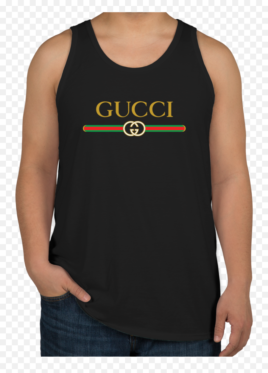 Amazing Gucci Logo Print Unisex Tank - Gucci Muscle Shirts Tank Top Emoji,Gucci Transparent