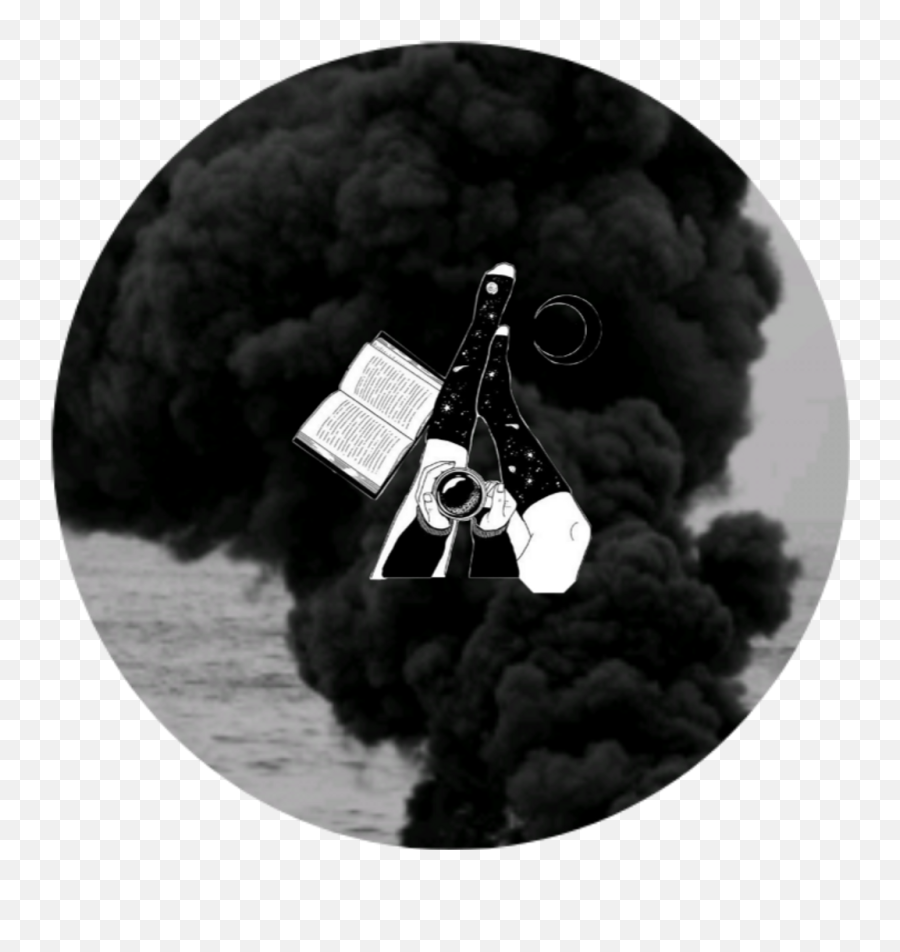 Sticker Grunge Circle Dark Tumblr Spacey - Black Smoke Grunge Circle Aesthetic Emoji,Black Smoke Transparent