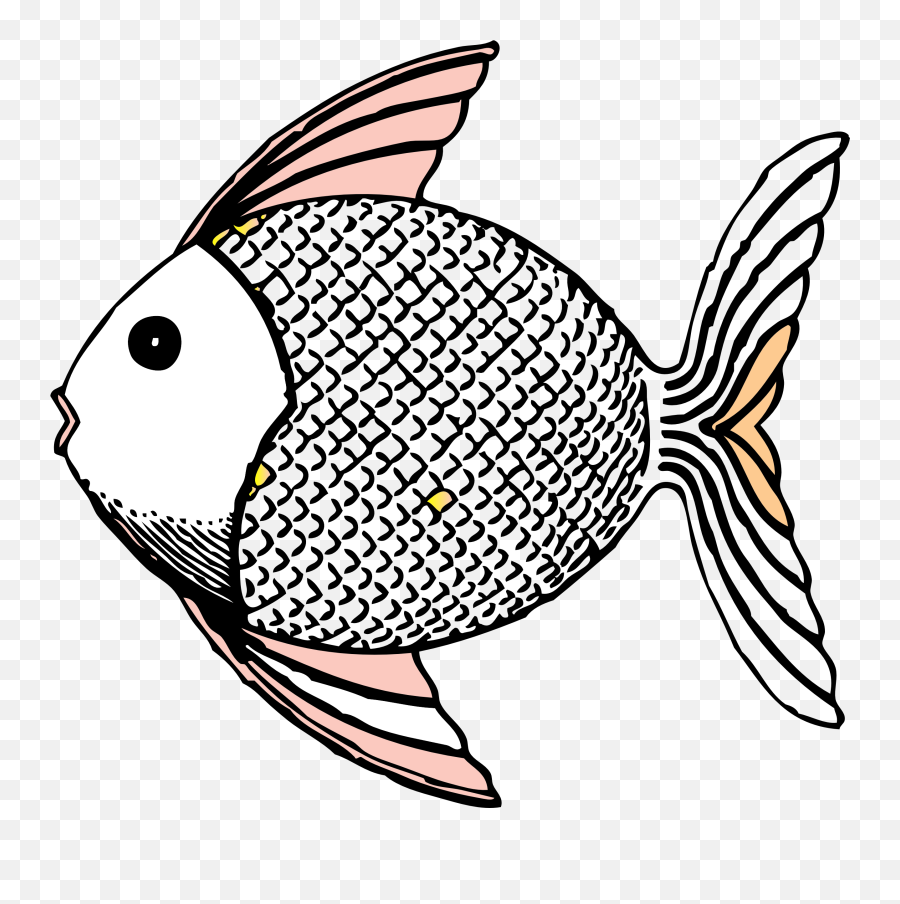 Fish Clip Art Black And White - Clip Art Of Fish Black And White Emoji,Fish Clipart Black And White