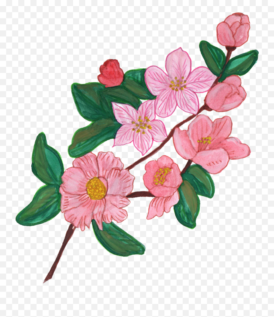 Flower Png Painting Emoji,Painted Flowers Png