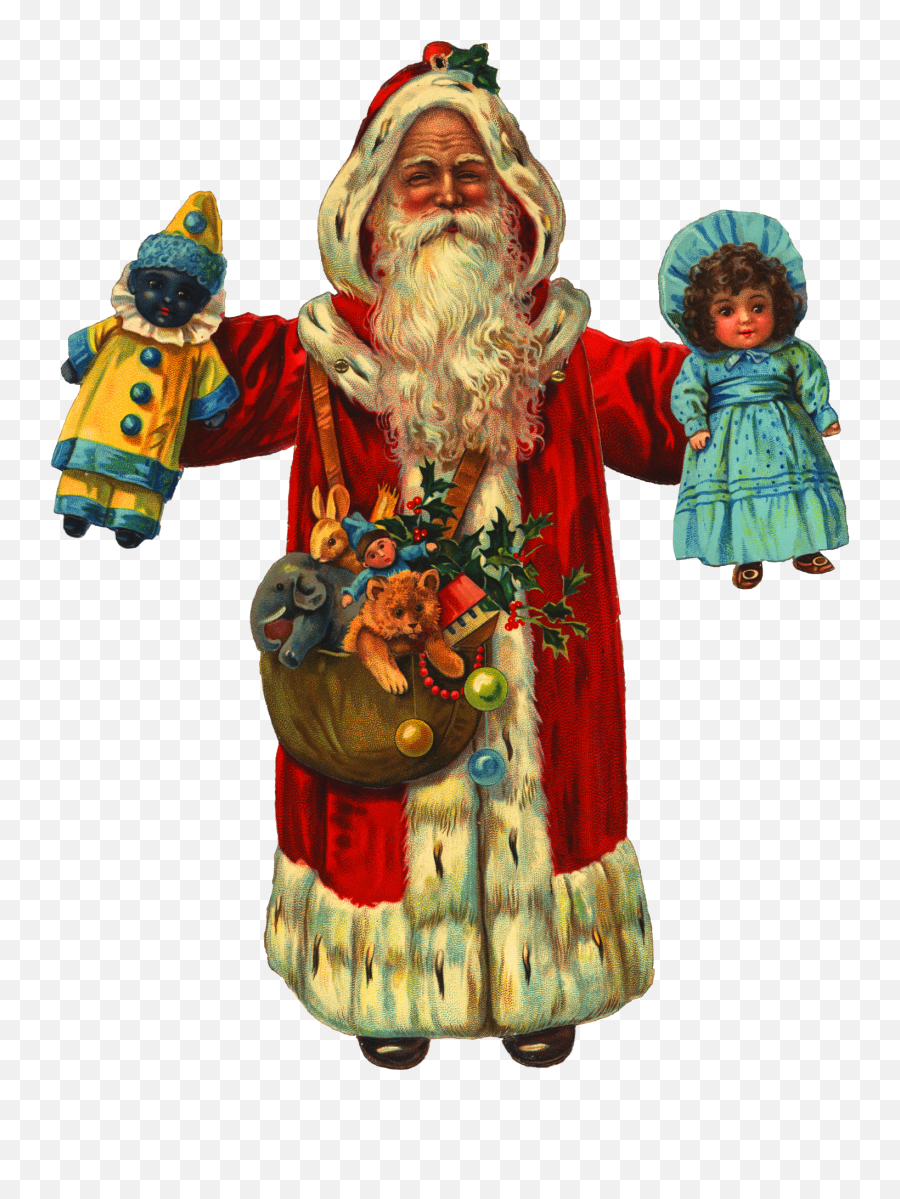 Christmas Santa Vintage Clipart Free Stock Photo - Public Emoji,Victorian Clipart