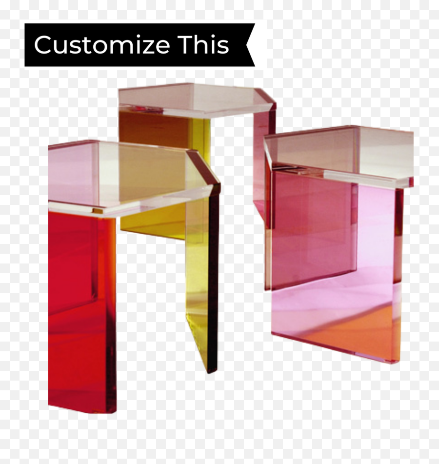 Modern Multi Color Hexagonal 1 Thick Lucite Table Options Emoji,Transparent Coffee Tables