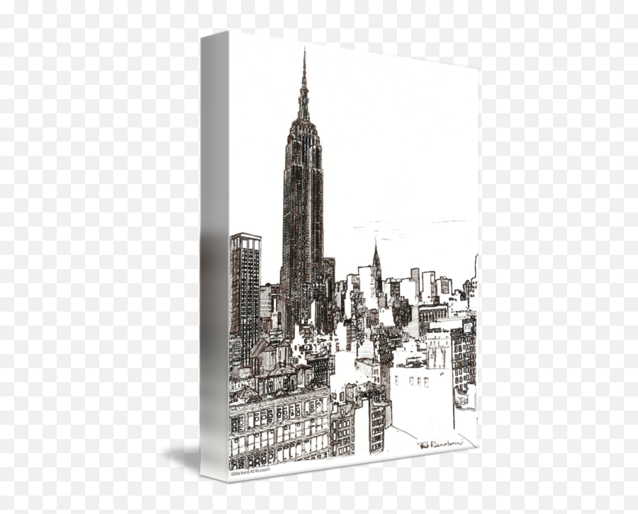 New York City Empire State Building Midtown By Ric By Rd Riccoboni Emoji,New York City Skyline Png