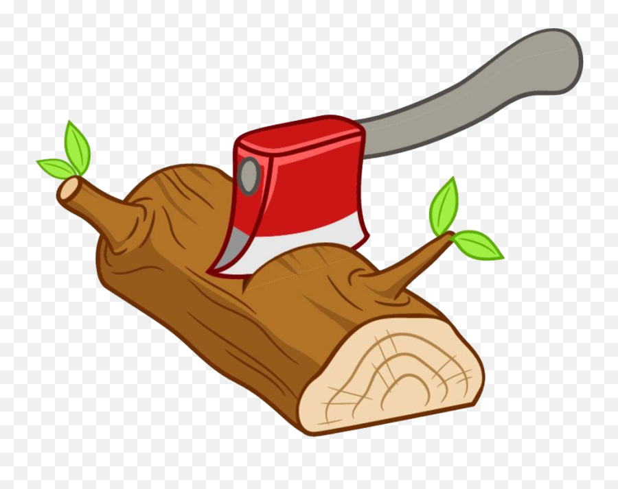 Mounting Clip Lumber - Axe Cutting Wood Cartoon Png Axe And Wood Clipart Emoji,Wood Clipart