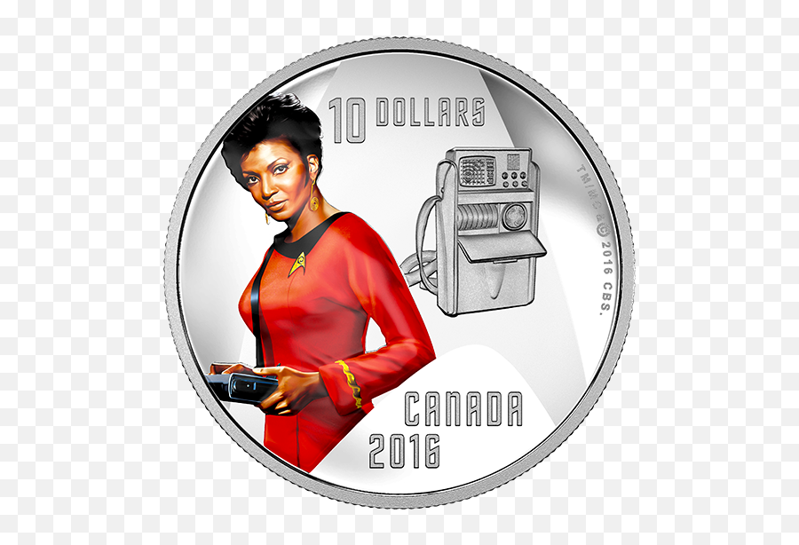 12 Oz Pure Silver Coloured Coin - Star Trek Crew Uhura Uhura On Original Star Trek Emoji,Cbs Star Trek Logo