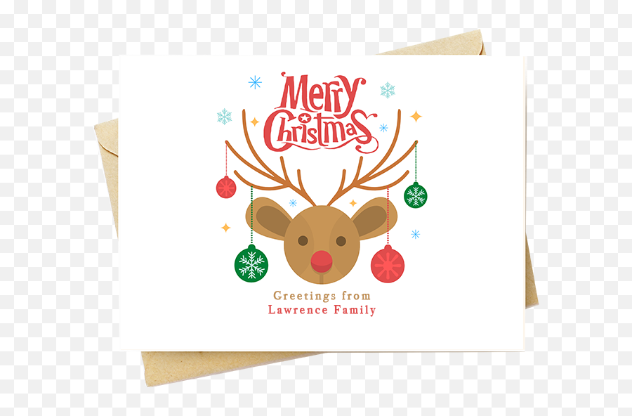 Personalized Christmas Reindeer - Note Card Set Event Emoji,Reindeer Png