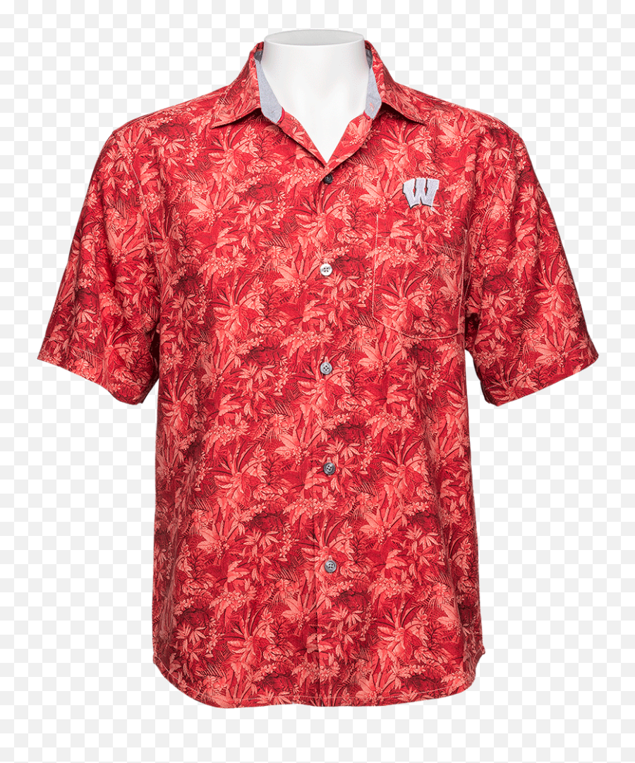 Tommy Bahama Wi Jungle Shade Silk Camp Shirt Red Tall - Short Sleeve Emoji,Tommy Bahama Logo