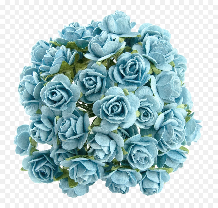 Blue Roses Png - Light Turquoise Mulberry Paper Open Roses Transparent Blue Flower Bouquet Emoji,Roses Transparent