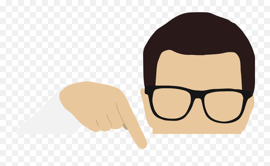 Man Pointing Blank - Muñeco Con Gafas Señalando Png Emoji,Blank Banner Png