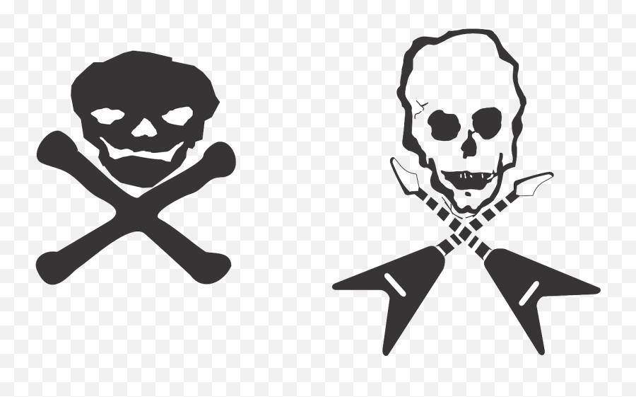 Deaths Head Skull Crossbones Png - Calaveras Con Guitarras Png Emoji,Crossbones Png