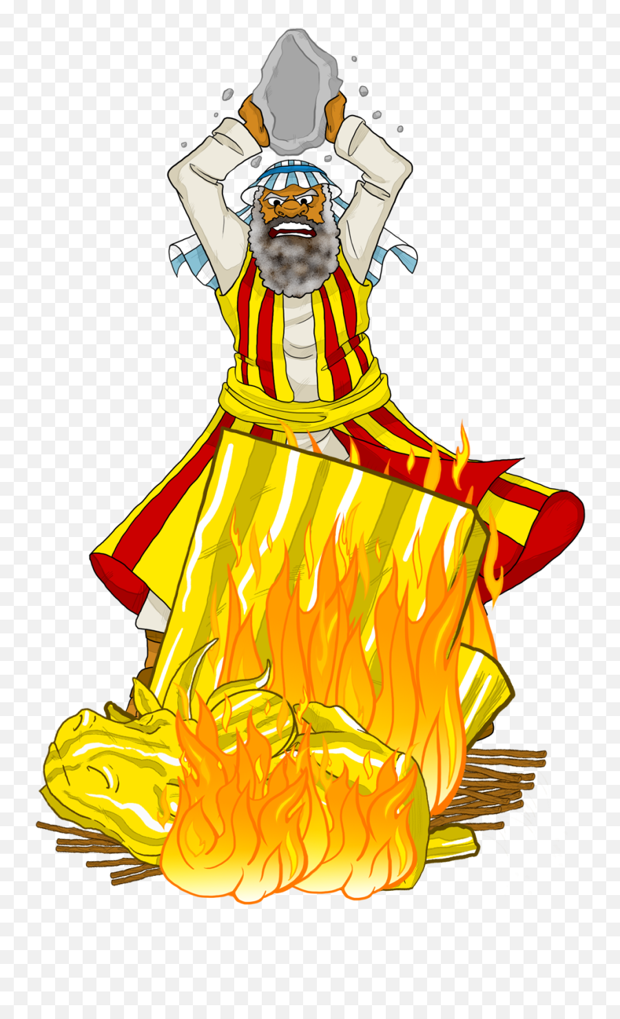 Moses Destroys The Golden Calf Bible Stories For Kids - Moses And Golden Calf Activities Emoji,10 Commandments Clipart