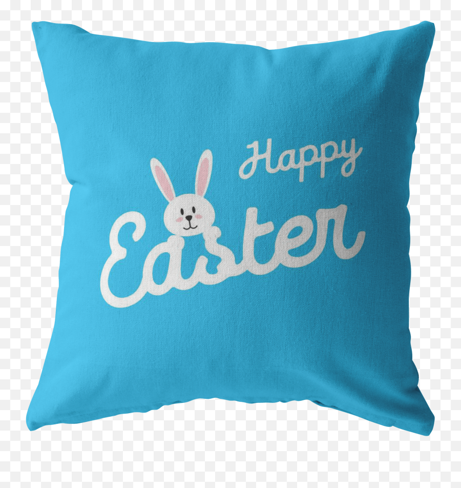 Happy Easter Cute Bunny Ears Blue Throw Pillow For Spring Living Room Decor Emoji,Easter Bunny Ears Png