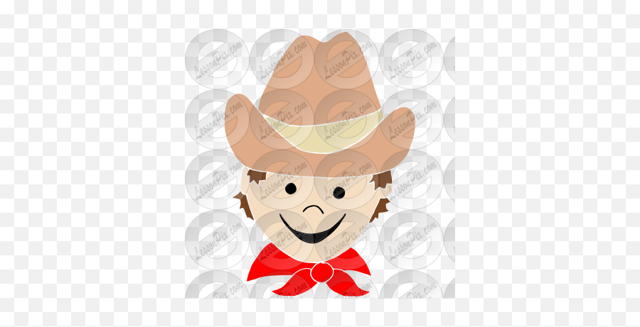 Happy Cowboy Stencil For Classroom - Fictional Character Emoji,Cowboy Clipart