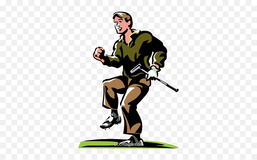 Golfer Celebrating Royalty Free Vector Clip Art Illustration Emoji,Celebrating Clipart