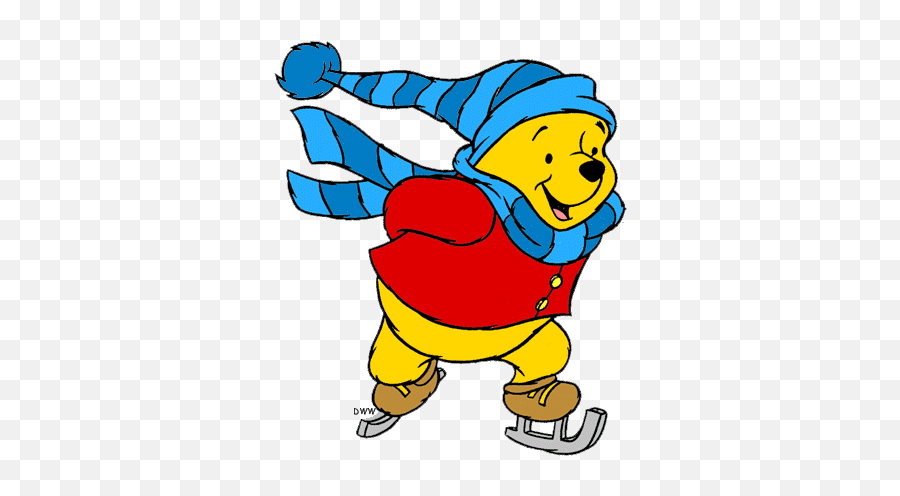 Winter Clip Art Free Printable Clipart - Winnie The Pooh On Skates Emoji,Winter Clipart