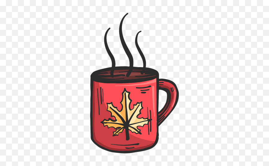 Cup Steam Leaf Maple Colored Sketch - Transparent Png U0026 Svg Serveware Emoji,Coffee Steam Png