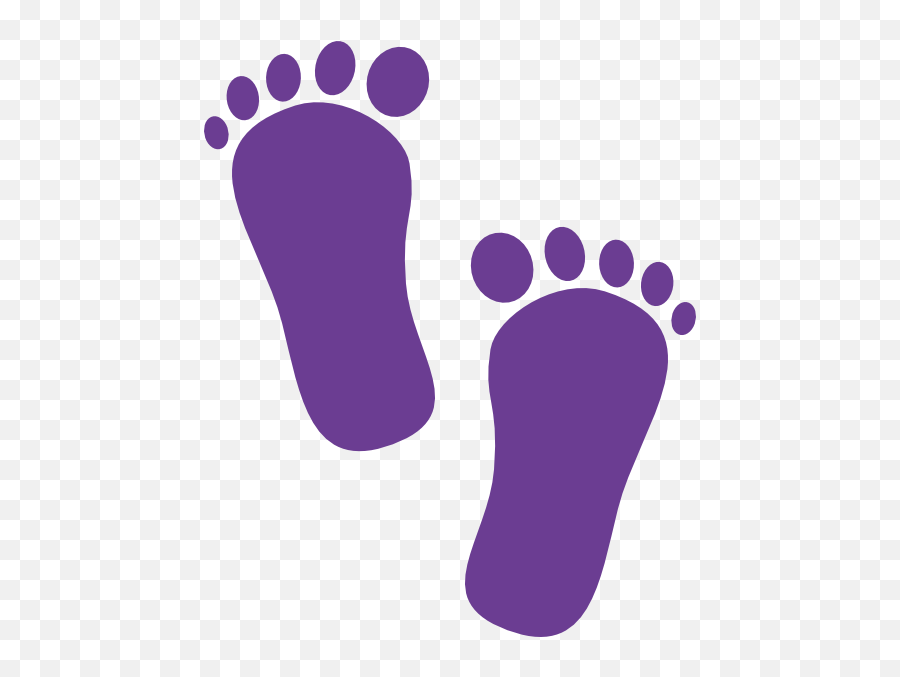 Purple Steps Clipart Clip Art At Clker - Baby Girl Footprints Emoji,Steps Clipart