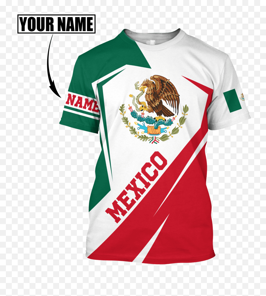 Custom Name Mexico Mexican Flag Logo Eagle 3d All Over Emoji,Mexican Flag Logo