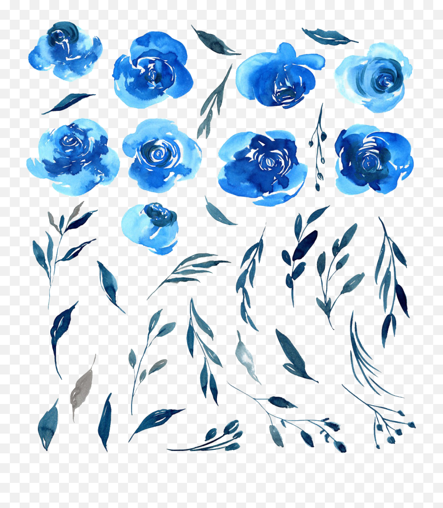 Blue Floral Hd Photo Pnglib U2013 Free Png Library Emoji,Blue Flowers Transparent