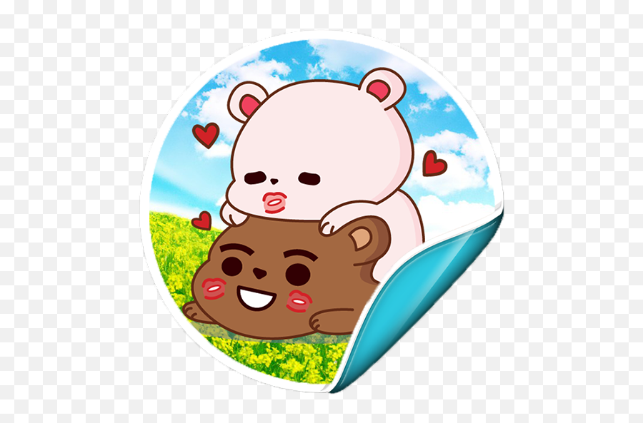 Cute Bears Bappy U0026 Sasha Stickers For Whatsappamazoncom Emoji,Cute Transparent Stickers