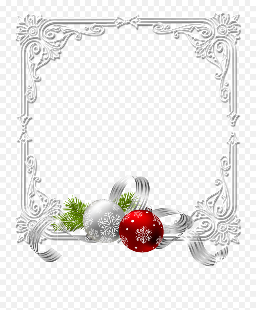 Large Christmas Transparent White Photo Frame With Christmas Emoji,Transparent Christmas Borders