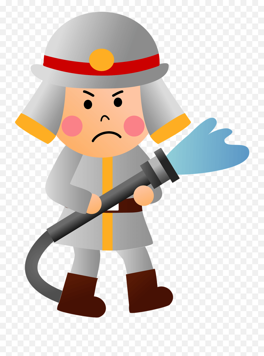 Firefighter With Hose Clipart Emoji,Fireman Clipart