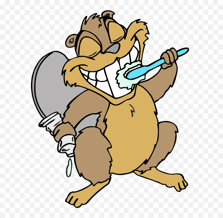 Beaver Brushing Teeth - Clipart Animal Brush Teeth Png Emoji,Brushing Teeth Clipart